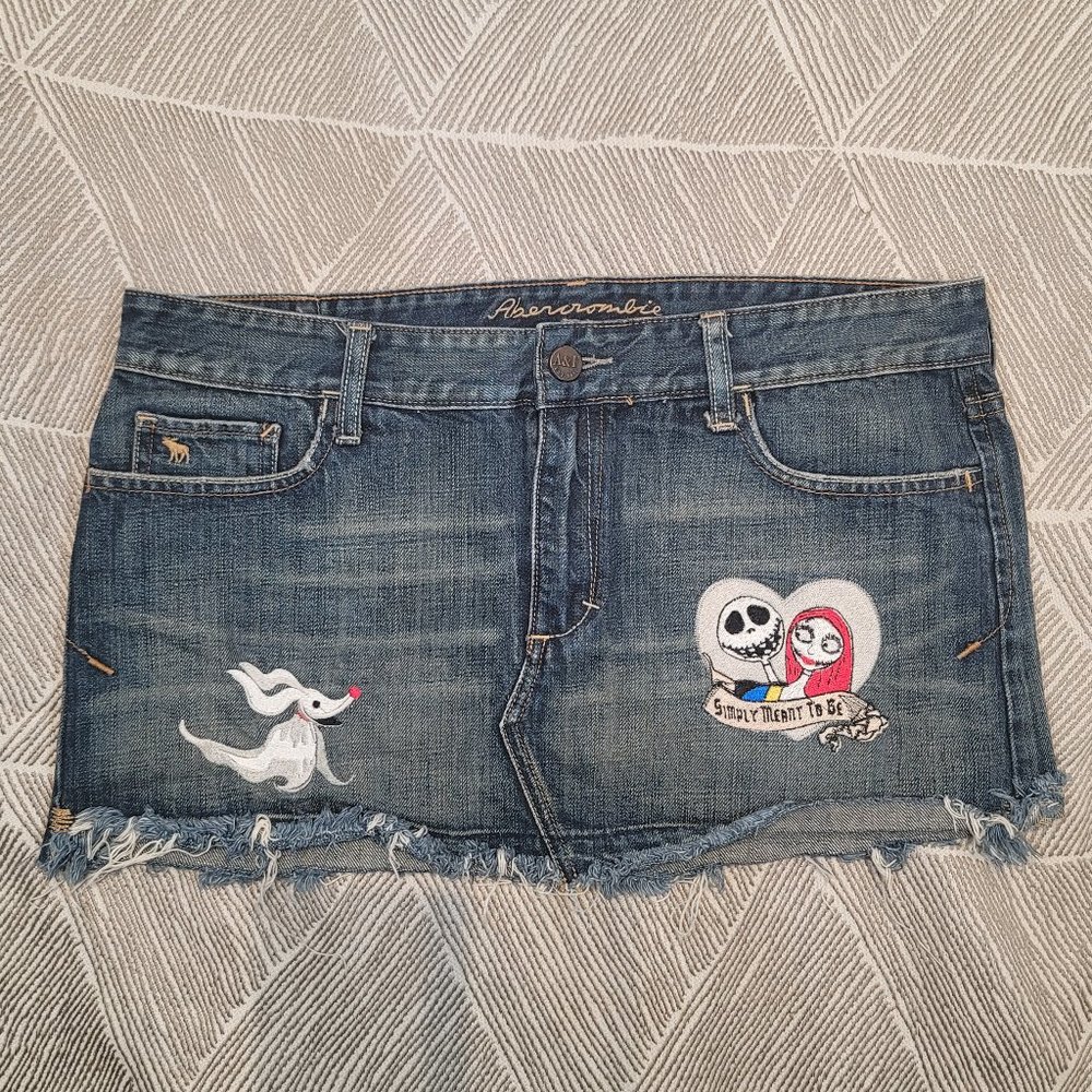 Abercrombie & Fitch Nightmare Before Christmas Jack Skellington Jean Mini Skirt